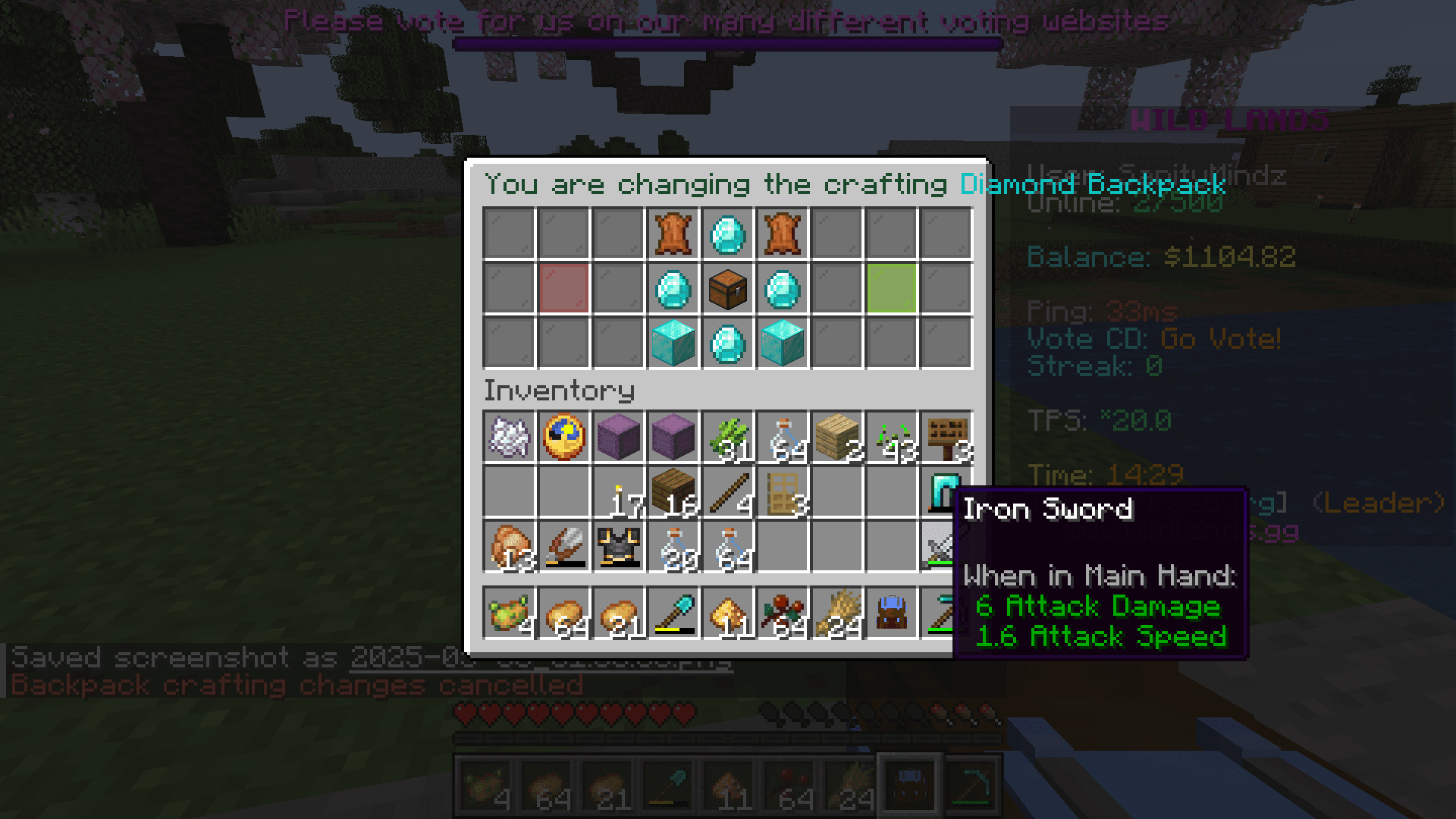Basic Backpack Crafting Recipe